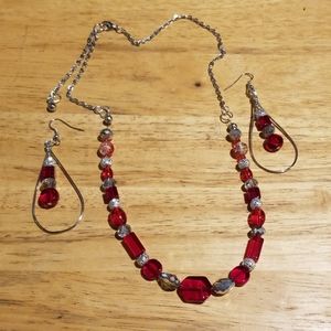 Necklace, earrings set